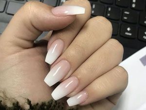 Coffin Ombre Nails