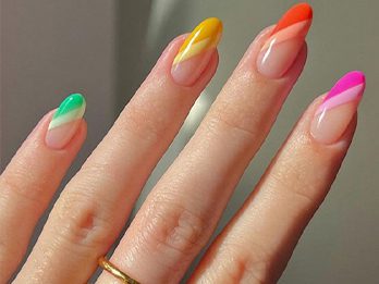 Colorful almond nails 