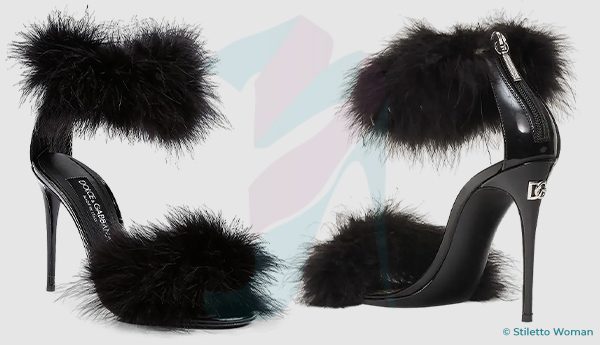 Dolce & Gabbana - Keira Feather-Trim Sandal