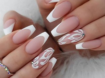 Embellishments Galore – French Tips with Coffin Nails