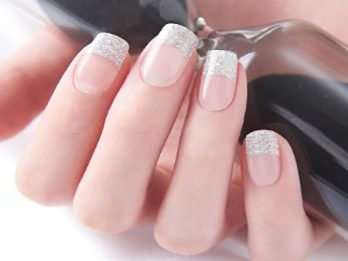 French Tips With Glitter