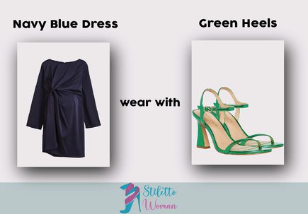 Green Shoes with Navy Blue Dress