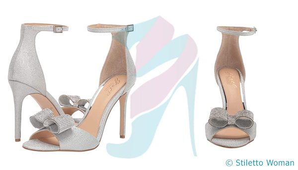 Jewel Badgley Mischka - light silver ankle heels