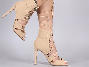 Lace-Up Corset Heels