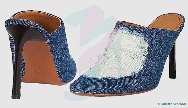 Loewe - Ripped Denim Mule