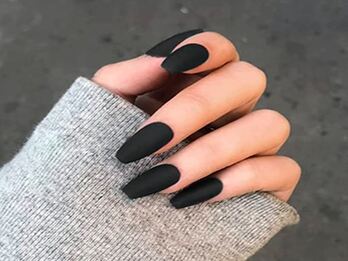 Matt Color Coffin Nails
