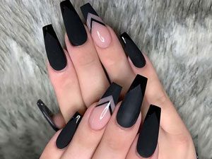 Matte Coffin Nails