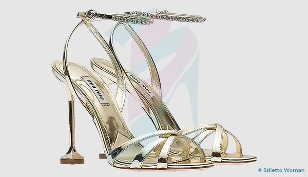Miu Miu - Crystal Embellished Metallic Sandal