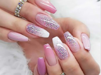 Ombre Pink Nails With Glitter