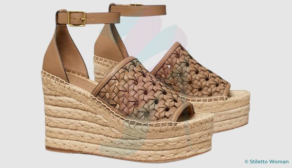 Tory Burch - Basketweave Nude Espadrille Wedges