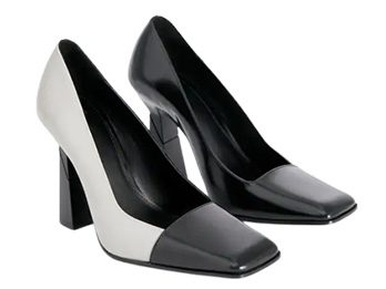 Two-Tone Asymmetric Heel Shoes